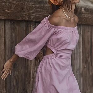 Free People Elegant Pink Off-Shoulder Dress